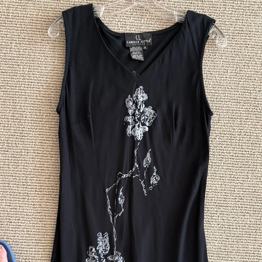 Carole Little Unique Vintage Black and White Floral Maxi Dress - Picture 6 of 15